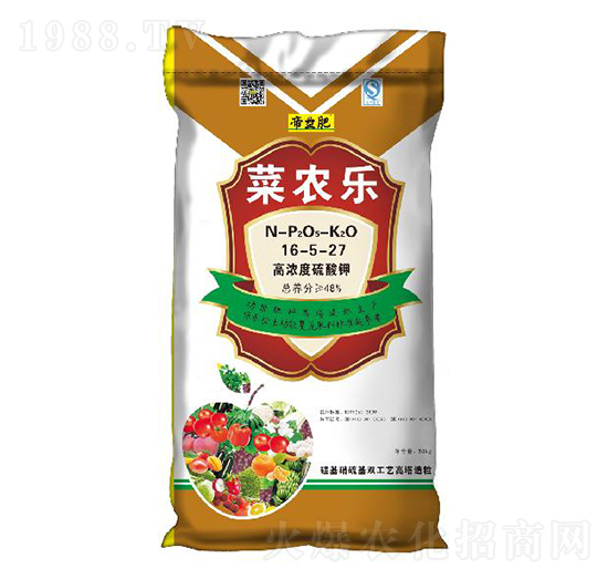 蔬菜專用高濃度硫酸鉀復混肥料16-5-27-菜農(nóng)樂-帝益肥