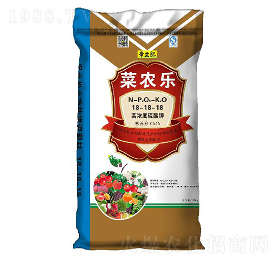 蔬菜專用高濃度硫酸鉀復(fù)混肥料18-18-18-菜農(nóng)樂-帝益肥