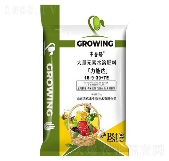 大量元素水溶肥料16-9-30+TE 力能達 農億豐