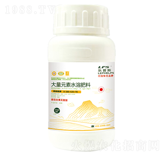 200ml高磷高鉀型大量元素水溶肥料0-380-420+TE-嘉樂農業(yè)