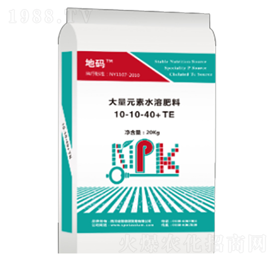 地碼大量元素水溶肥料10-10-40+TE-普德頌