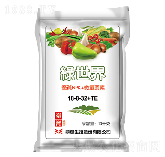 大量元素水溶肥料18-8-32+TE-綠世界-浩海