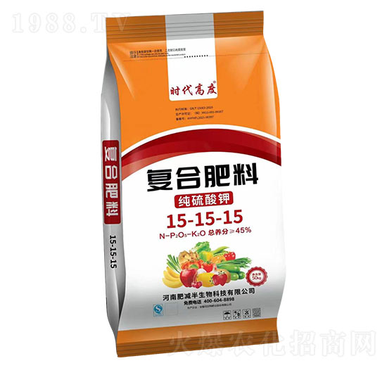 純硫酸鉀復(fù)合肥料15-15-15-時代高度-肥減半