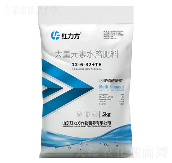 聚磷酸酐型大量元素水溶肥料12-6-32+TE-紅力方