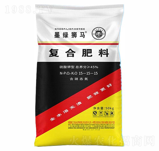 50kg復合肥料15-15-15-墨綠獅馬-懷恩沃克