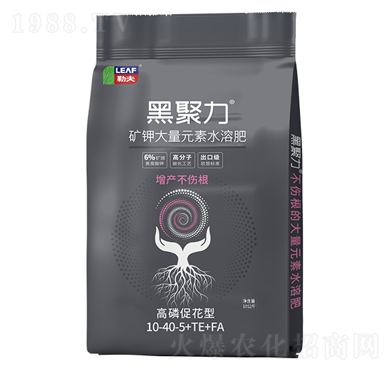 高磷促花型礦鉀大量元素水溶肥10-40-5+TE+FA-黑聚力-勒夫